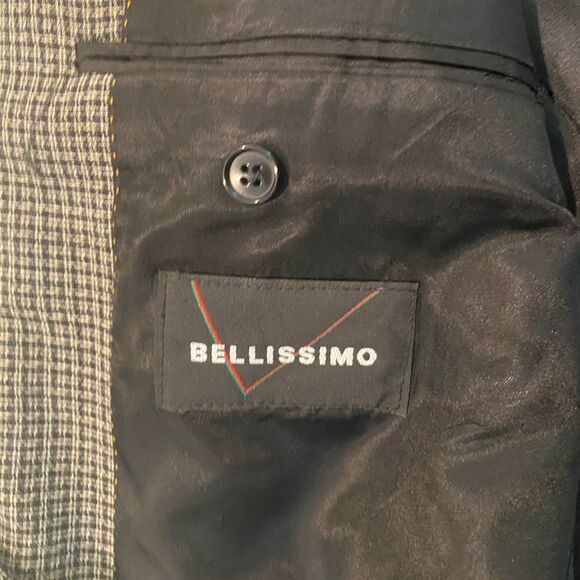 Bellisimo Men's Vintage Black/Gray Houndstooth Sports Jacket/Blazer Size 42 - Picture 4 of 15